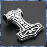 Punk Retro Stainless Steel Thor's Hammer Pendant Biker's Necklace
