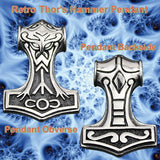 Punk Retro Stainless Steel Thor's Hammer Pendant Biker's Necklace