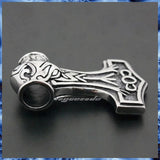 Punk Retro Stainless Steel Thor's Hammer Pendant Biker's Necklace