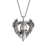 Punk Retro Skull Sword Wings Pendant Domineer Men Titanium Steel Jewelry