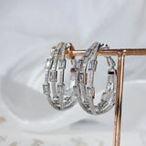 Punk Rhinestone Round Earrings Crystal Hoop Girl Party Jewelry