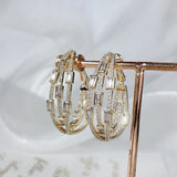 Punk Rhinestone Round Earrings Crystal Hoop Girl Party Jewelry