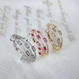 Punk Rhinestone Round Earrings Crystal Hoop Girl Party Jewelry