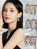 Punk Rhinestone Round Earrings Crystal Hoop Girl Party Jewelry