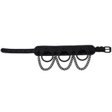 Punk Ring Chain Leather Collar Choker Necklace for Women