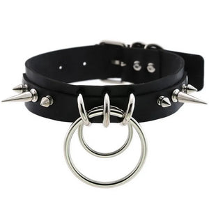 Punk Rivet Chain Leather Collar Choker for Women