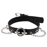Punk Chain Rivet Spike Leather Collar Sexy Choker Necklace