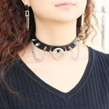 Punk Chain Rivet Spike Leather Collar Sexy Choker Necklace