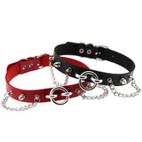Punk Chain Rivet Spike Leather Collar Sexy Choker Necklace