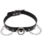 Punk Chain Rivet Spike Leather Collar Sexy Choker Necklace
