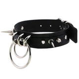 Punk Rivet Chain Leather Collar Choker for Women