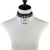 Punk Rivet Chain Leather Collar Choker for Women