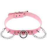 Punk Chain Rivet Spike Leather Collar Sexy Choker Necklace