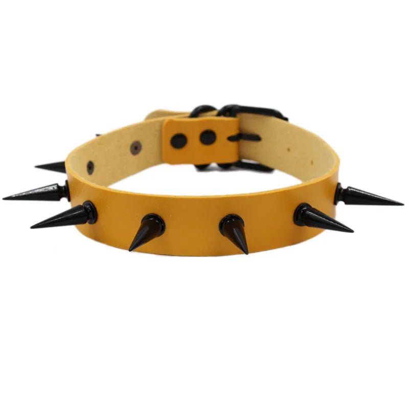 Punk Rivet PU Leather Spiked Nail Neck Choker