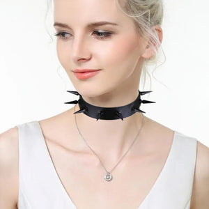 Punk Rivet PU Leather Spiked Nail Neck Choker