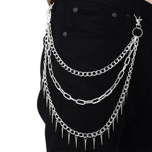 Punk Rock Belts Chain Metal Pants Waist Chain Key Chain Wallet Keychain
