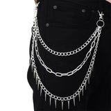 Punk Rock Belts Chain Metal Pants Waist Chain Key Chain Wallet Keychain