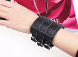 Punk Rock Leather Bracelet Cuff Charm Buckle Bangle Wristband