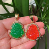 Punk Rock Crystal Pendant Maitreya Buddha Jewelry