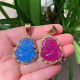Punk Rock Crystal Pendant Maitreya Buddha Jewelry