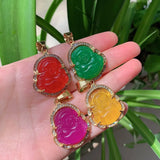 Punk Rock Crystal Pendant Maitreya Buddha Jewelry