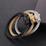 Punk Rock Stainless Steel Dragon Cuff Bracelet