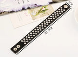 Punk Rock Rivets Bracelet Wide Leather Cuff Bangle