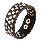 Punk Rock Rivets Bracelet Wide Leather Cuff Bangle