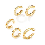 Punk Rock Clip Earrings No Piercing Link Chain Earcuffs