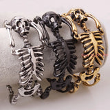 Punk Rock Gothic Stainless Steel Body Skull Bracelet For Men