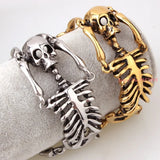 Punk Rock Gothic Stainless Steel Body Skull Bracelet For Men
