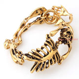 Punk Rock Gothic Stainless Steel Body Skull Bracelet For Men