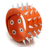 Gothic Punk Leather Bracelet with Studs and Spikes