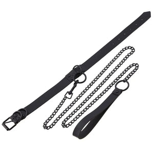 Punk Rock Gothic Choker Goth Collar Necklace Leash