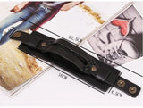 Vintage Wide Leather Bangles Men Thick Brown Cowhide Wristband Cuff