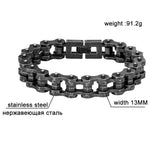 Punk Rock Locomotive Bracelet Men Bicycle Chain Stainless Steel