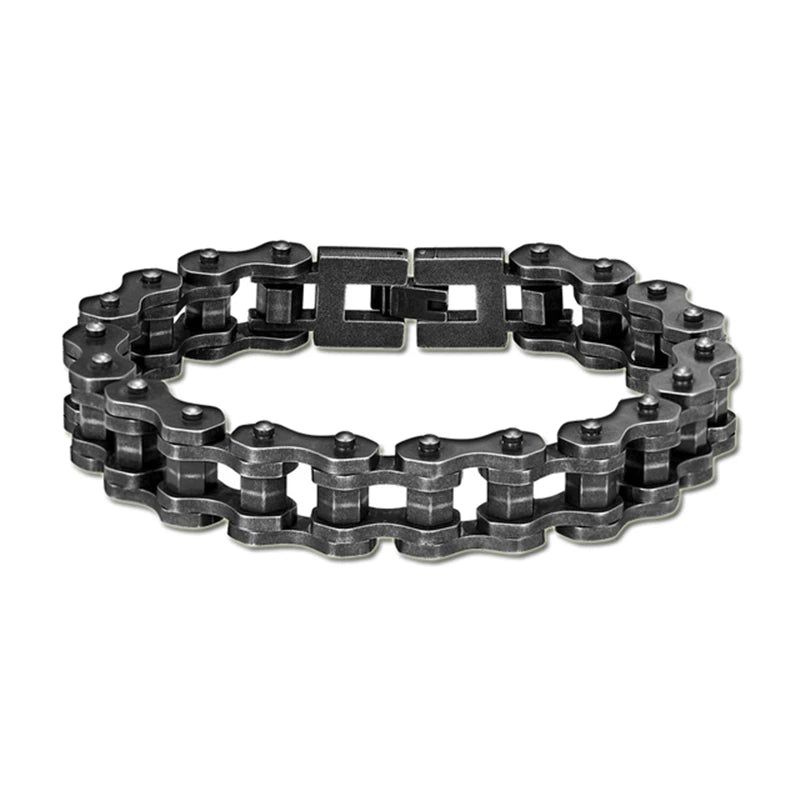 Punk Rock Locomotive Bracelet Men Bicycle Chain Stainless Steel
