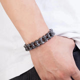 Punk Rock Locomotive Bracelet Men Bicycle Chain Stainless Steel