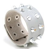 Wide Leather Bracelet Cuff Bangle Biker Wristband Wrap