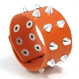 Wide Leather Bracelet Cuff Bangle Biker Wristband Wrap