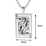 Punk Rock Poker Pendant Necklace Engraved Personalized Jewelry