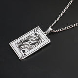 Punk Rock Poker Pendant Necklace Engraved Personalized Jewelry