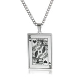 Punk Rock Poker Pendant Necklace Engraved Personalized Jewelry