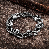 Skull Head Chain Bracelet Stainless Steel Male Jewelry Gift