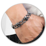 Skull Head Chain Bracelet Stainless Steel Male Jewelry Gift