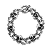 Skull Head Chain Bracelet Stainless Steel Male Jewelry Gift