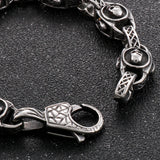 Punk Skull Head Chain Bracelet Stainless Steel Men's Gothic Halloween Jewelry