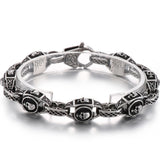 Punk Skull Head Chain Bracelet Stainless Steel Men's Gothic Halloween Jewelry