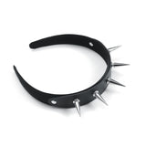Punk Rock Spike HeadBand Goth Hairband Leather Headwear