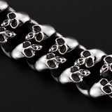Skull Head Chain Bracelet Stainless Steel Men's Ghost Bangle